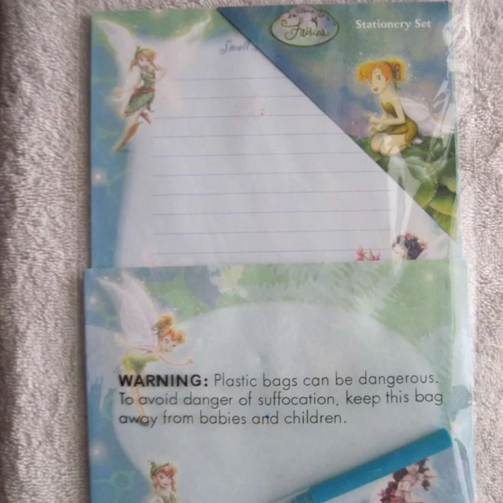 Disney's Stationary Set Note Paper Envelopes Fairies Tinkerbell Tink Fairy Dopey